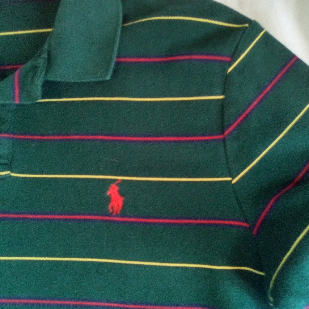 POLO RALPH LAUREN Men's Stripped Polo Shirt Size L - Picture 2 of 3